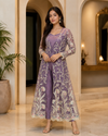 Lavender Embroidered Jumpsuit Set