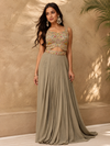 Sage Embroidered Drape Set
