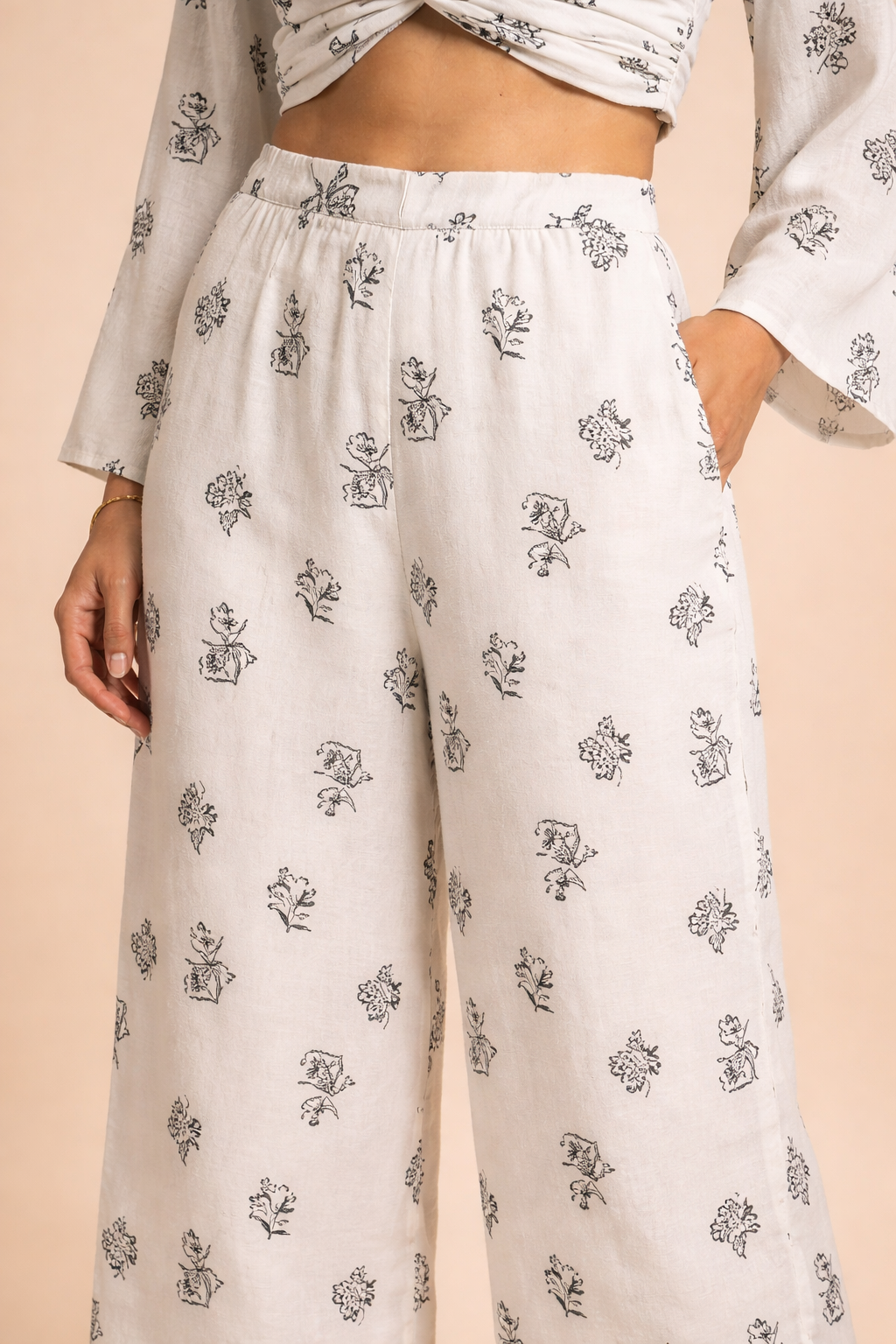 Ivory Bloom Twist Co-Ord Set