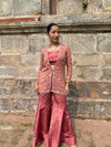 Pink Embroidered Jacket Set