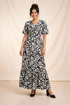Midnight Bloom Rayon Cotton Dress