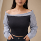 Stripe Off-Shoulder Cotton Top