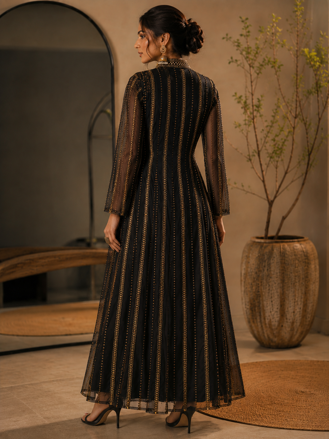Black Embroidered Co-ord Set