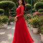 Ruby Red Flare Suit