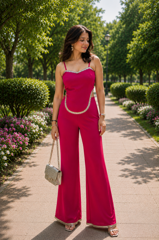 Pink Mirror Georgette Co-Ord Set