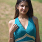Aqua Backless Maxi Dress