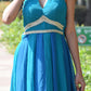 Aqua Backless Maxi Dress