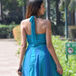 Aqua Backless Maxi Dress