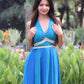 Aqua Backless Maxi Dress