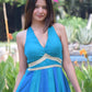 Aqua Backless Maxi Dress