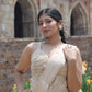Golden Drape Saree with Embroidered Blouse