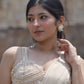 Golden Drape Saree with Embroidered Blouse