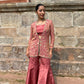Pink Embroidered Jacket Set