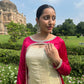 Pink Brocade Jacket Set