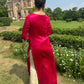 Pink Brocade Jacket Set