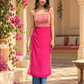 Pink Threadwork Georgette Kurti