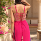 Pink Threadwork Georgette Kurti