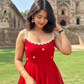 Red Georgette Flared Palazzo Set