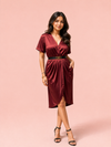 Satin Drape Short Dress