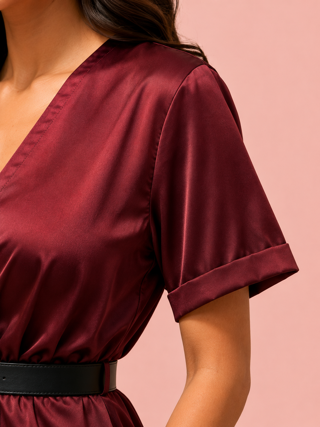 Satin Drape Short Dress