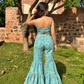 Turquoise Handblock Cotton Co-ord Set
