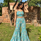 Turquoise Handblock Cotton Co-ord Set