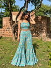 Turquoise Handblock Cotton Co-ord Set