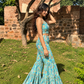 Turquoise Handblock Cotton Co-ord Set