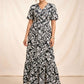 Midnight Bloom Rayon Cotton Dress