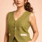 Olive Edge Tailored Vest Co-Ord Set