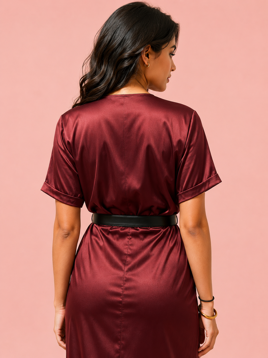 Satin Drape Short Dress